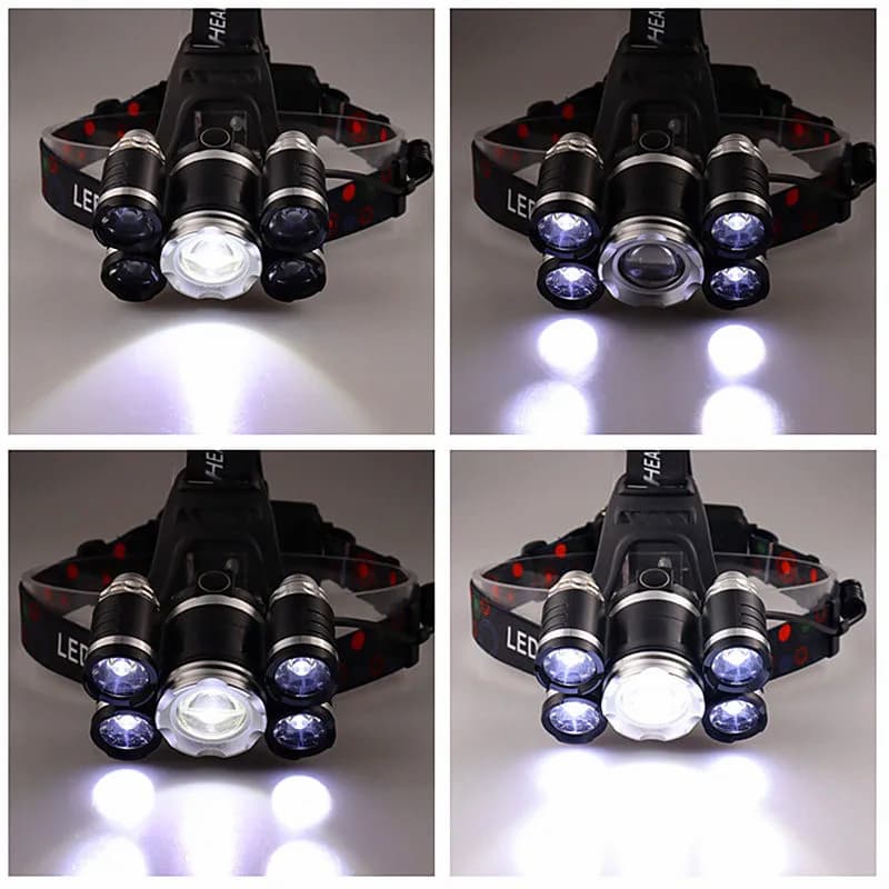 Lanterna Cabeça Testa Capacete Recarregavel Tatica 2 Led T6