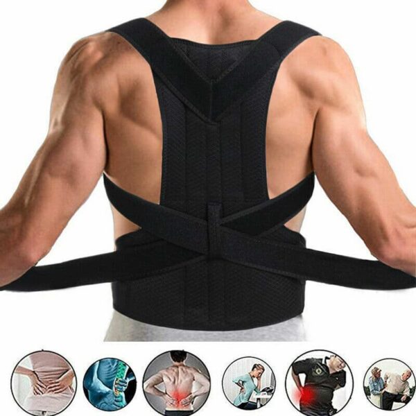 Colete Corretor de Postura Magnética de Neoprene - Lombar Cinto de suporte e Ombro